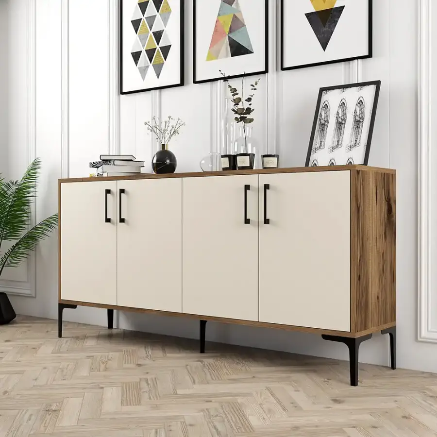 Kiev Konsol 160cm - Cəviz/Krem - 4