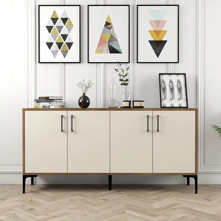 Kiev Konsol 160cm - Cəviz/Krem - 1
