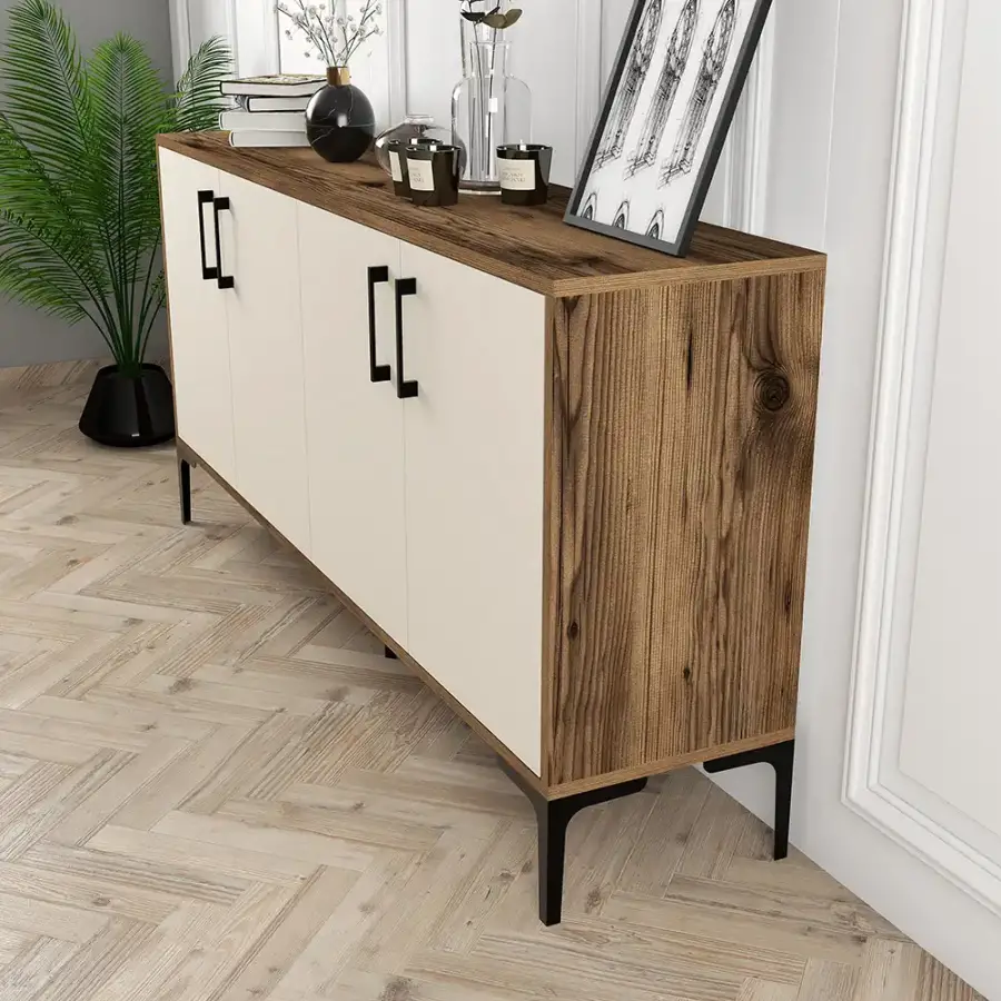 Kiev Konsol 160cm - Cəviz/Krem - 2