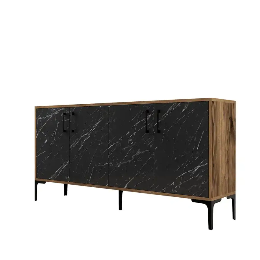 Kiev Konsol 160cm - Cəviz/Qara Mərmər - 5
