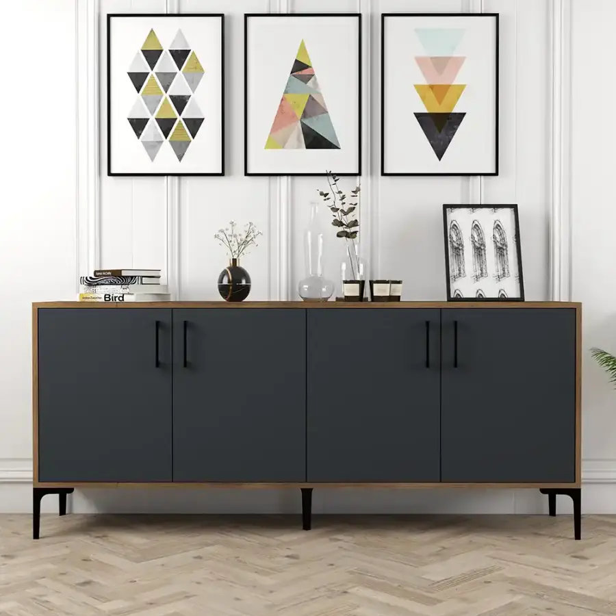 Kiev Konsol 180cm - Cəviz/Antrasit - 1