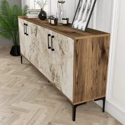 Kiev Konsol 180cm - Cəviz/Ağ Mermer - 4