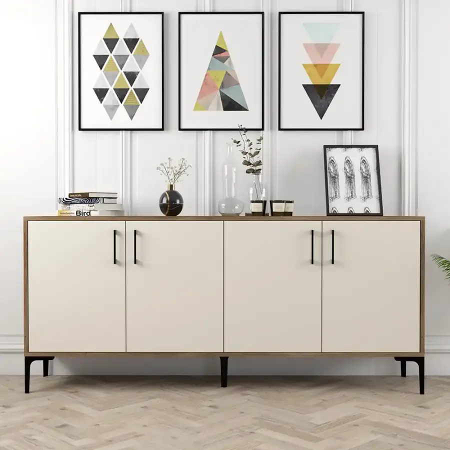 Kiev Konsol 180cm - Cəviz/Krem - 1