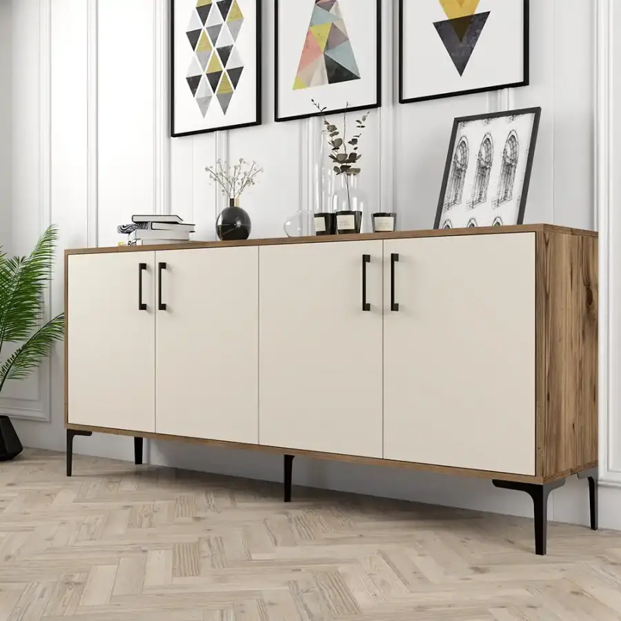 Kiev Konsol 180cm - Cəviz/Krem - 4