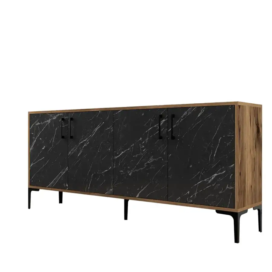 Kiev Konsol 180cm - Cəviz/Qara Mərmər - 5