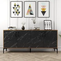 Kiev Konsol 180cm - Cəviz/Qara Mərmər - 1