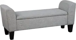 Klare Bazalı Sandıqlı Pufik - Tünd Boz - Decore Mobilya (1)