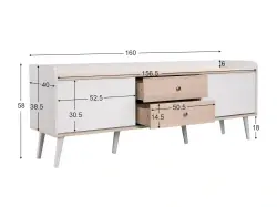 Kleuren Tv Stend - Ağ/Meşə - 4