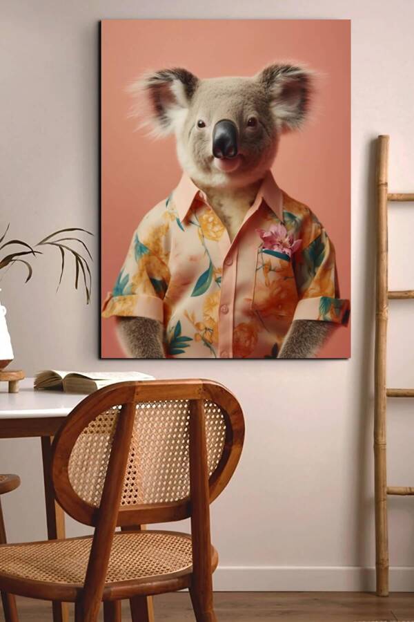 Koala Portresi Kətan Tablo - 1