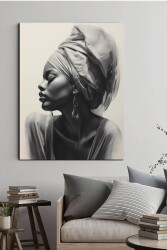 Küpeli African Girl Kanvas Tablo - Markaev