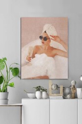 Küvetteki Kadın Kanvas Tablo - Markaev