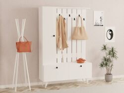 Lala Rəfli və Asılqanlı Dəhliz Dolabı - Ağ - Decoroom Collection