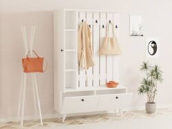 Lala Rəfli və Asılqanlı Dəhliz Dolabı - Ağ - Decoroom Collection (1)