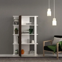 Lara Kitab Rəfi - Ağ/Cəviz - Decoroom Collection (1)