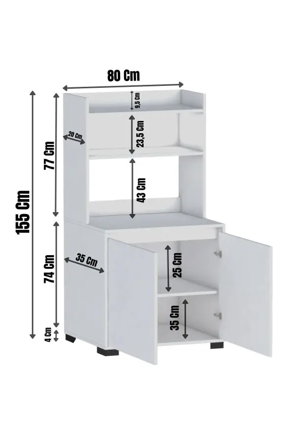 Latte Çox Məqsədli Dolab - Ağ - 4