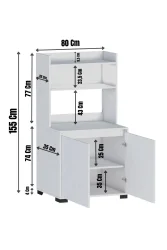 Latte Çox Məqsədli Dolab - Meşə/Ağ - 5