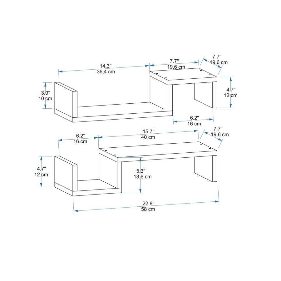 Lemans Divar Rəfi - Cəviz - 4