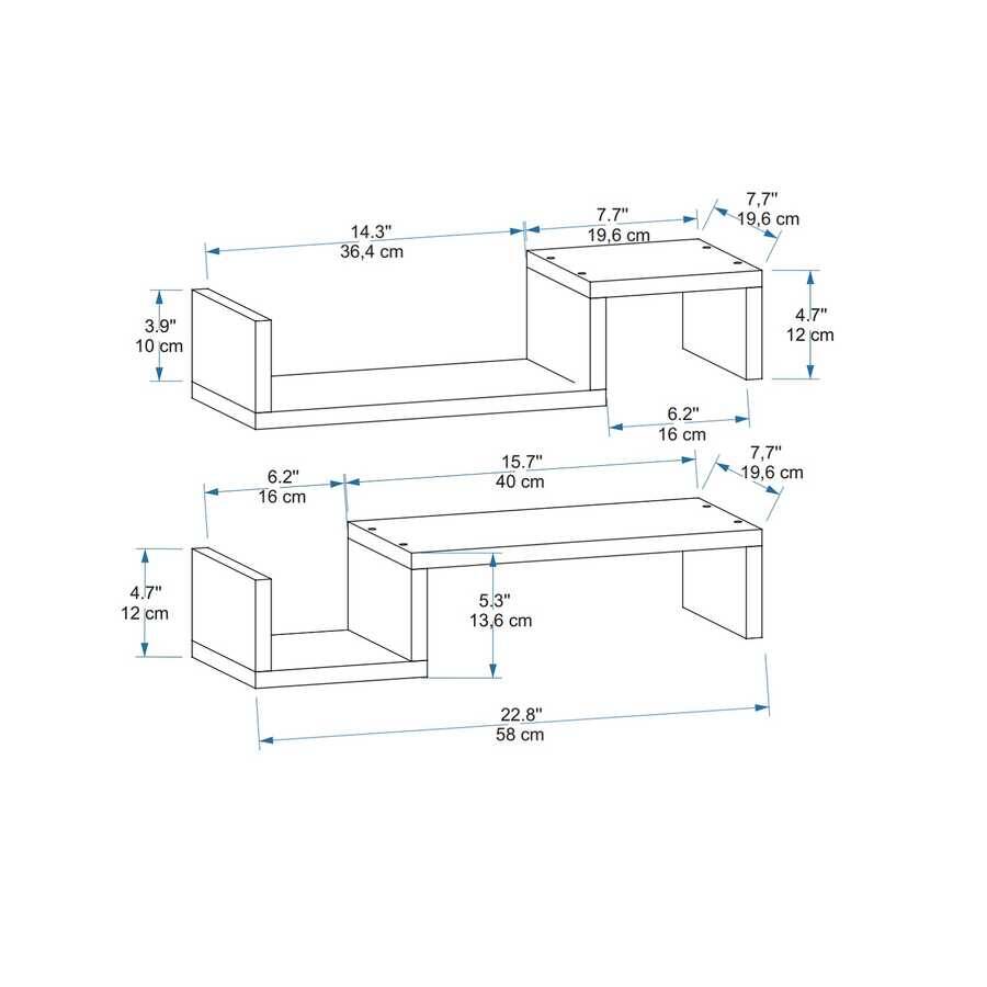 Lemans Divar Rəfi - Cəviz - 5