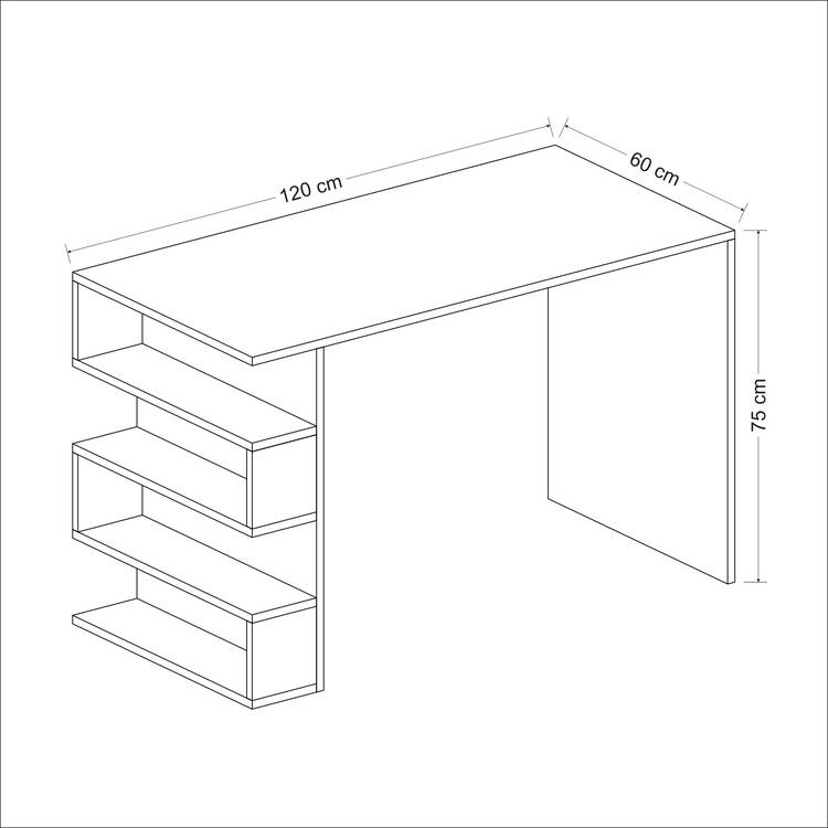 Lena Çalışma Masası - Ağ/Cəviz - 7