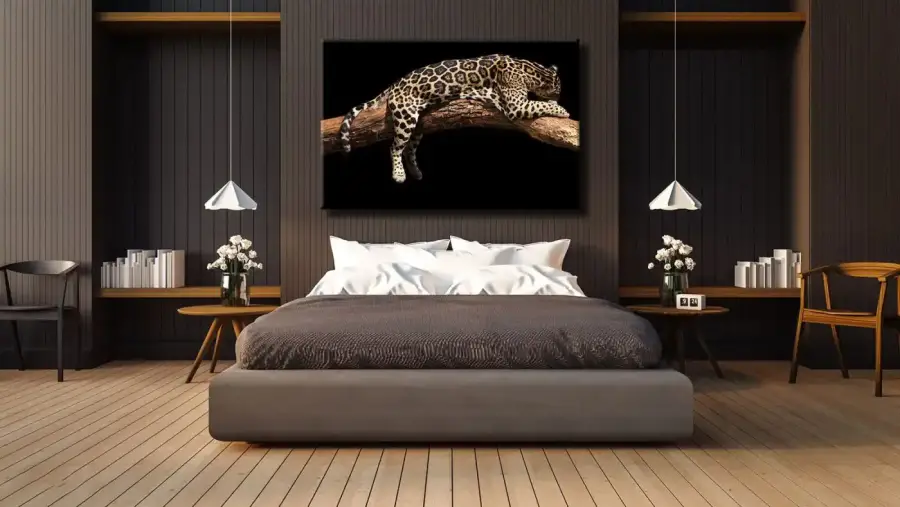 Leopard Sleeping Kətan Tablo TB1602 - 1