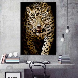 Leopards Poster Wild Animal Kətan Tablo TB1498 - Tabloshop