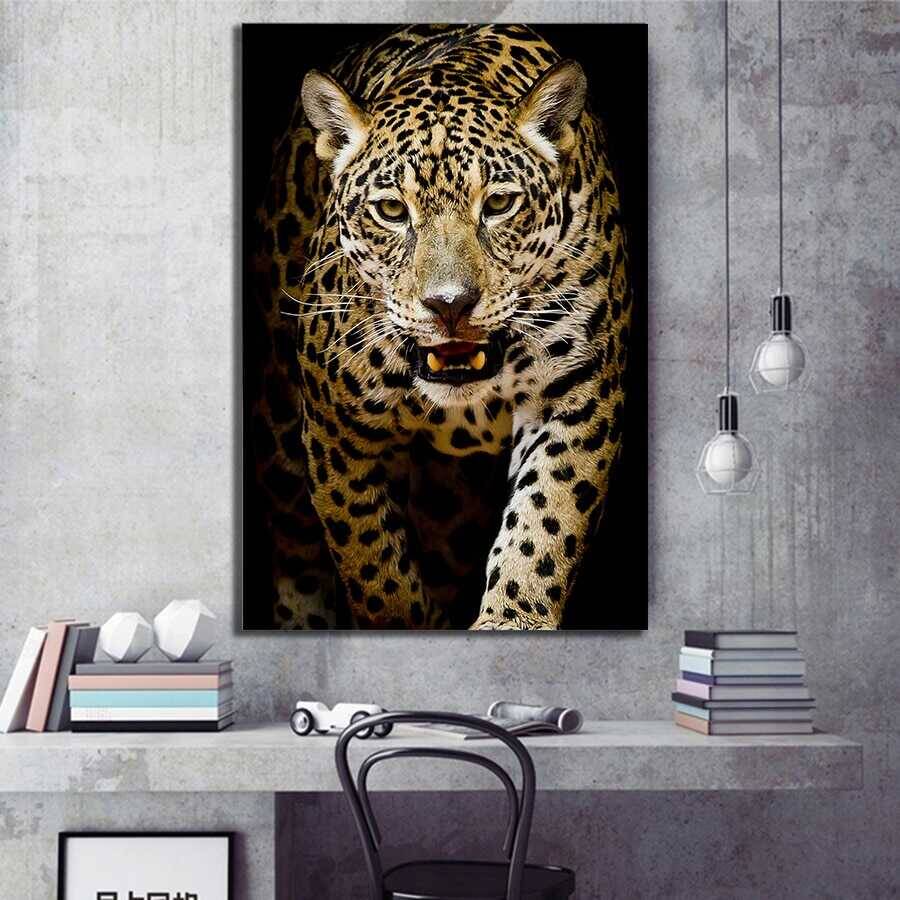 Leopards Poster Wild Animal Kətan Tablo - 1