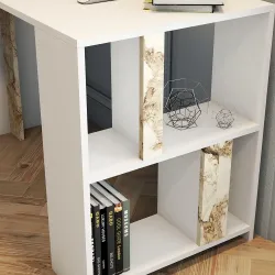 Lima Çalışma Masası -Ağ/Ağ Mərmər - 3