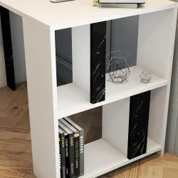 Lima Çalışma Masası -Ağ/Qara Mərmər - 4