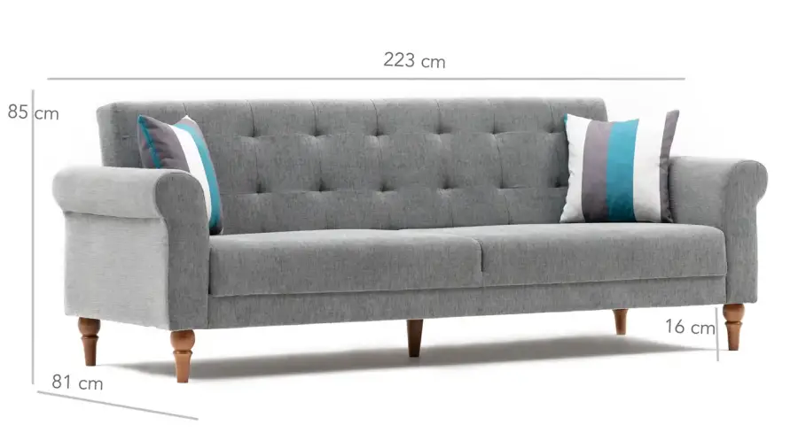 Lino 3 Yerli Divan - Boz - 5