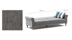 Lino 3 Yerli Divan - Boz - 6