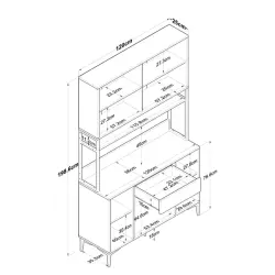 Linz Çox Məqsədli Dolab 8 Qapılı 1 Siyirtmə - Ağ - Ravilla (1)