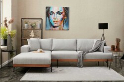 Liva Serisi Künc Divan Gri Sol - Evdebiz