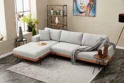 Liva Serisi Künc Divan Gri Sol - Evdebiz (1)