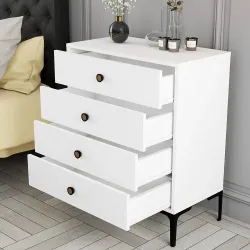 Lizbon 4 Siyirtməli Kamod - Ağ - Modev (1)