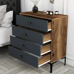 Lizbon 4 Siyirtməli Kamod - Cəviz/Antrasit - Modev (1)