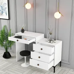 Lizbon Makiyaj Masası - Ağ - Modev (1)