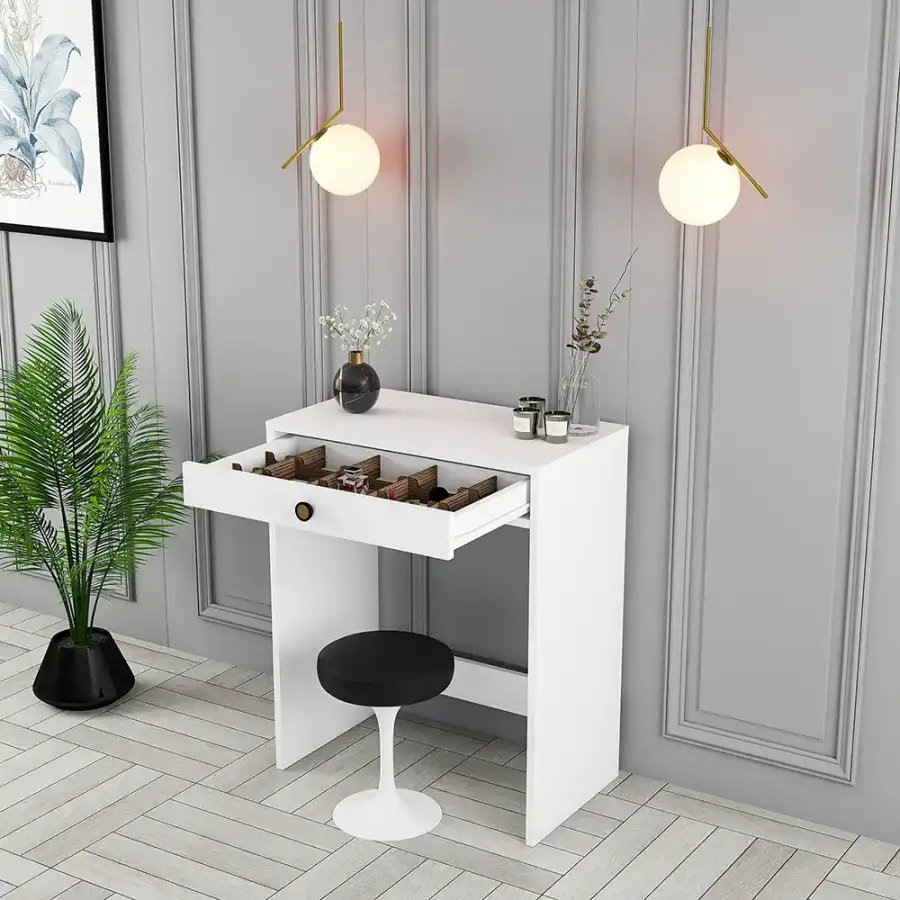 Lizbon Mini Makiyaj Masası - Ağ - 3