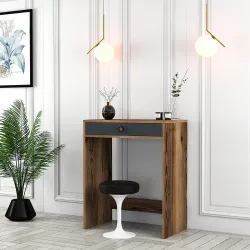 Lizbon Mini Makiyaj Masası - Cəviz/Antrasit - 3