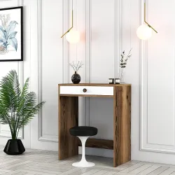 Lizbon Mini Makiyaj Masası - Cəviz/Ağ - 2