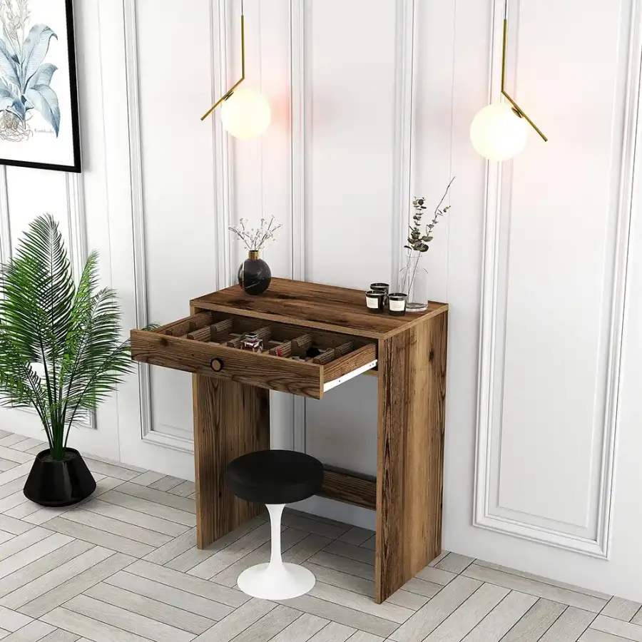 Lizbon Mini Makiyaj Masası - Cəviz - 2