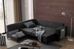 Loft Künc Divan Dəsti Keten - Antrasit - Eymense (1)