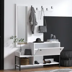 Lopp Asılqanlı Ayaqqabı Dolabı - Ağ - Decoroom Collection (1)