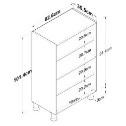 Loreto Çox Məqsədli Dolab 4 Qapılı - Ağ - Ravilla (1)
