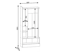 Lotto Dəhliz Dolabı - Cəviz/Ağ - Decoroom Collection (1)