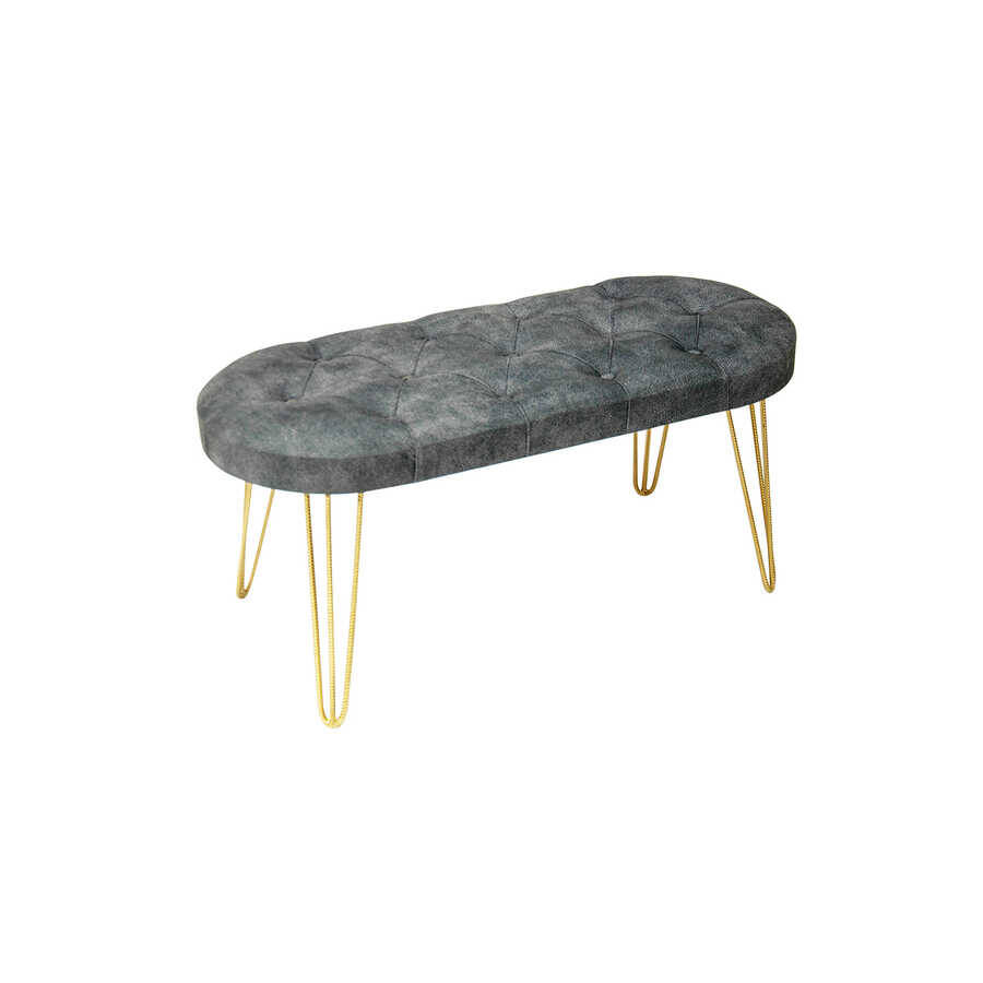 Louca Bench Gold Ayaqlı - Tünd Boz - 1