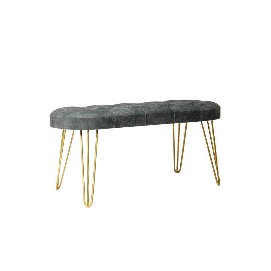 Louca Bench Gold Ayaqlı - Tünd Boz - 2