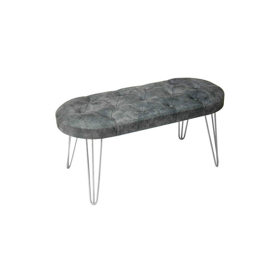 Louca Bench Silver Ayaqlı - Tünd Boz - 1
