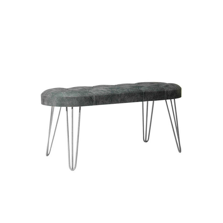 Louca Bench Silver Ayaqlı - Tünd Boz - 3