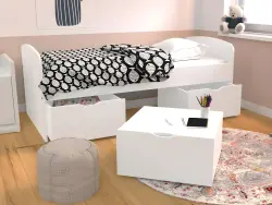 Louna Bir Nəfərlik Çarpayı - Ağ - Modev (1)