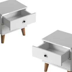 Luce Siyirtməli 2'li Tumba Dəsti - Ağ - Decoroom Collection (1)